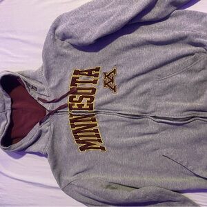 Gray Hoodie with Maroon Text